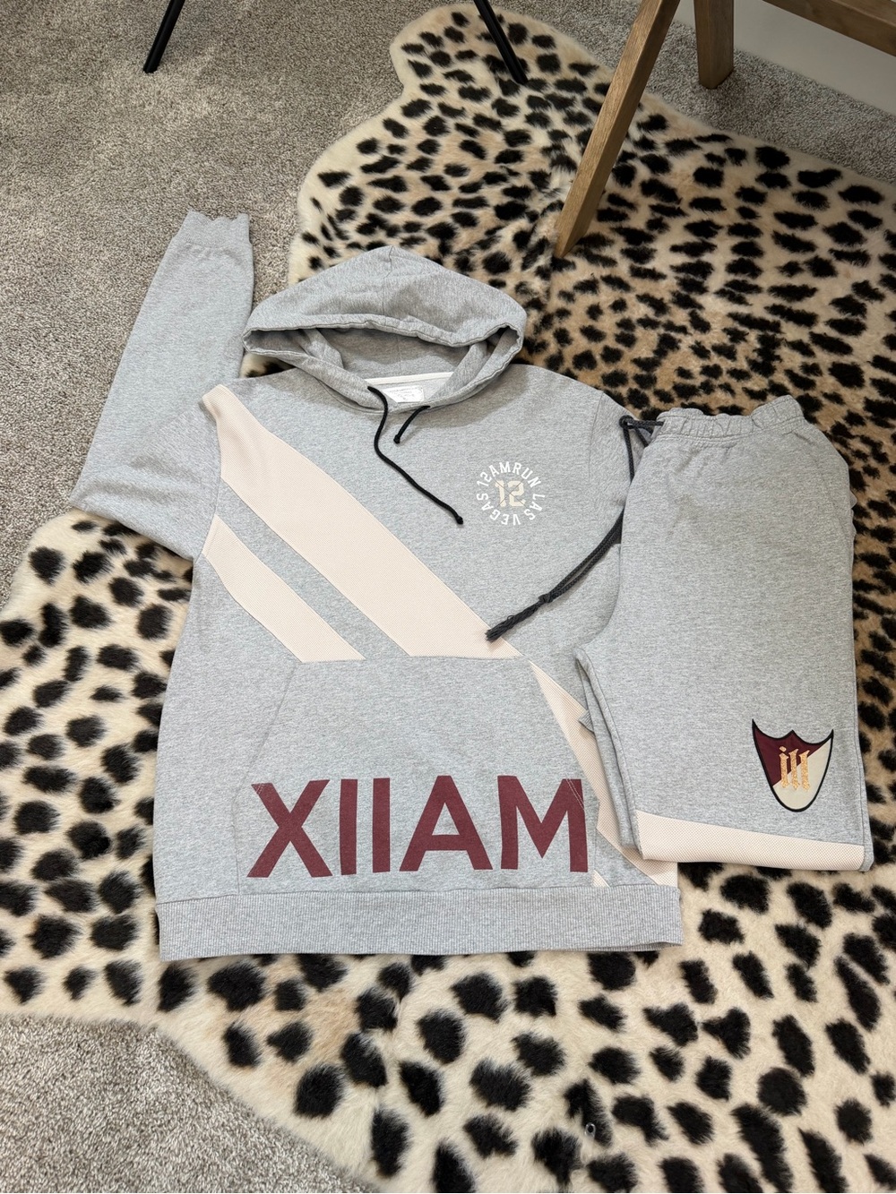 12AM:RUN XIIAM 12 AM Men's Gray Tracksuit  SZ M - Rapper Nas Collection